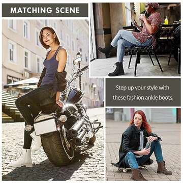 Vepose Women's Combat Ankle Black Flat Boots, Military Fashion 925 Booties Inner Zipper, Waterproof ...