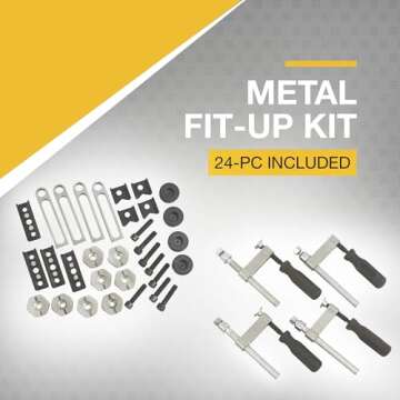 Klutch Steel Welding Table, 600 Lbs Weight Capacity, 16mm Holes, 24-Pc Metal Fit-Up Kit, Welding Tables For Shop (Black)