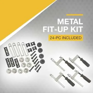 Klutch Steel Welding Table, 600 Lbs Weight Capacity, 16mm Holes, 24-Pc Metal Fit-Up Kit, Welding Tables For Shop (Black)