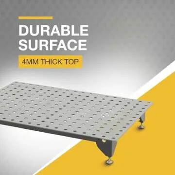 Klutch Steel Welding Table, 600 Lbs Weight Capacity, 16mm Holes, 24-Pc Metal Fit-Up Kit, Welding Tables For Shop (Black)