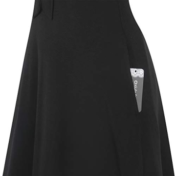 oxiuly Vintage Bow Tie V-Neck A-Line Dress with Pockets