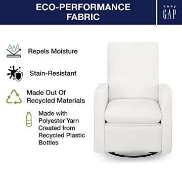 GAP babyGap Cloud Recliner with LiveSmart Evolve - Sustainable Performance Fabric, Artic