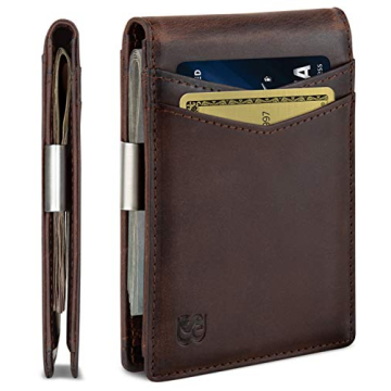 SERMAN BRANDS Money Clip Wallet - Mens Wallets slim Front Pocket RFID Blocking Card Holder Minimalis...