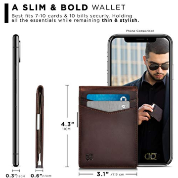 SERMAN BRANDS Money Clip Wallet - Slim RFID Minimalist Design