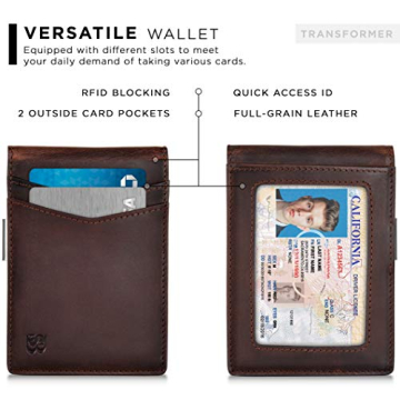 SERMAN BRANDS Money Clip Wallet - Slim RFID Minimalist Design