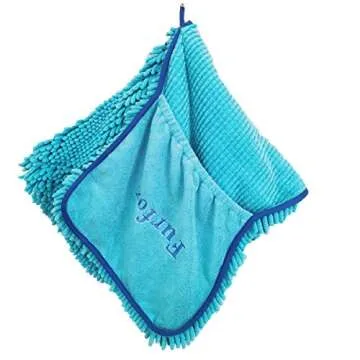 Furfox Absorbent Dog Towel, Microfiber Quick Drying Towel Machine Washable with Hand Pockets Pet Towel for Medium Large Dog 35 x 15''