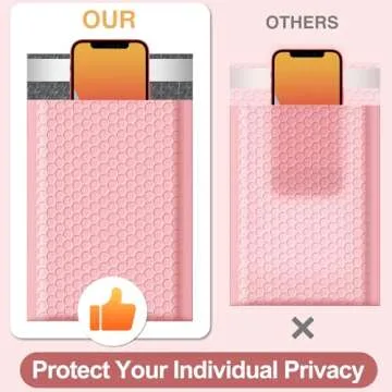 Famagic Bubble Mailers 4x8 Inch 50pc Light Pink Shipping Bags, Chic Packaging Bags For Small Business, Colored Padded Mailing Envelopes, Opaque Matte Self Seal Bubble Poly Mailers Bulk #000