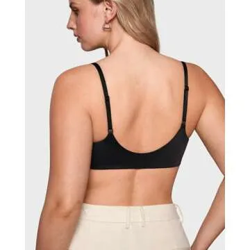 INLYRIC Women's Mesh Front Closure Bras Unlined Sheer Demi Plunge Supportive Comfortable No Padding Underwire Bra Black - Sheer 34D