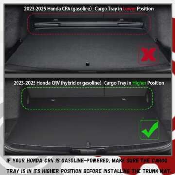 PARTZER Floor Mats Cargo Liner Fit for 2023-2025 Honda CRV (Include Hybrid & Gasoline), All Weather ...