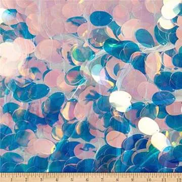 Oval Hologram Mermaid Paillette Sequin Scales Fabric by the Yard