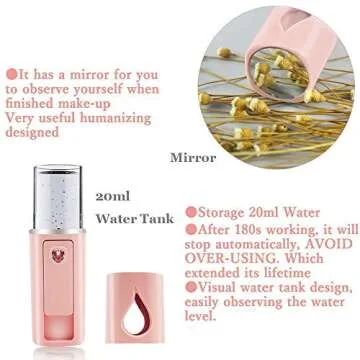 Portable Nano Facial Mister with Water Tank & Mirror