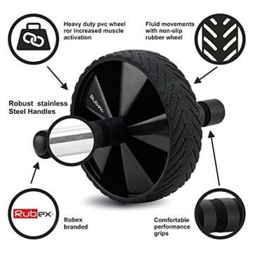 Ab Roller Wheel with Knee Pad Mat Ab Workout Equipment Ab Exercise Equipment Workout Equipment Home ...