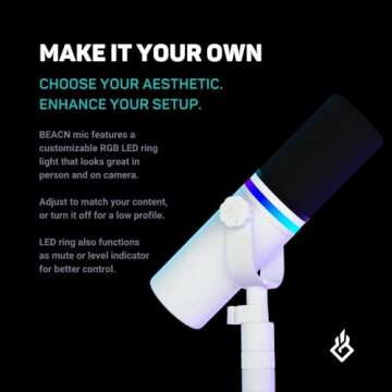 BEACN Light Microphone and Mix Create Bundle | Gaming, Podcast, and Streaming Microphone with Windows USB C Audio Mixer for Twitch, and YouTube Streamers | Content Creator Essentials
