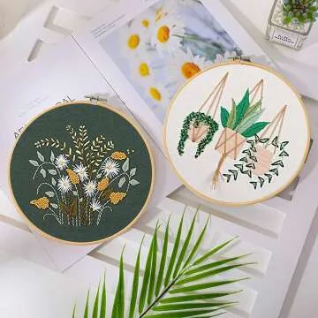 Embroidery Starter Kit - 3 Sets with Patterns