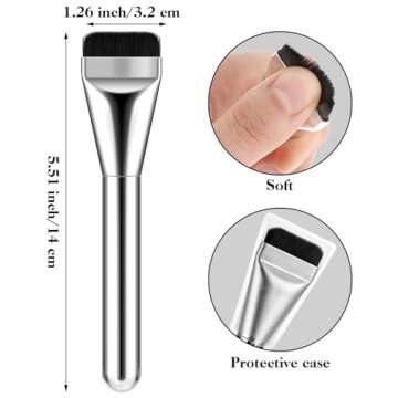 Gjinxi Foundation Brush 3 Pcs Makeup Flat Brushes Thin Blade Brush Portable Facial Brushes Cream Spa...