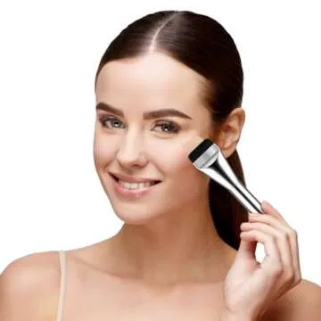 Gjinxi Foundation Brush 3 Pcs Makeup Flat Brushes Thin Blade Brush Portable Facial Brushes Cream Spatulas Tools Powder Scrubber Liquid Brush Soft Bristles Brush Fit Salon, Home, Travel (Silver)