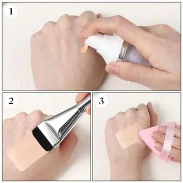 Gjinxi Foundation Brush 3 Pcs Makeup Flat Brushes Thin Blade Brush Portable Facial Brushes Cream Spatulas Tools Powder Scrubber Liquid Brush Soft Bristles Brush Fit Salon, Home, Travel (Silver)