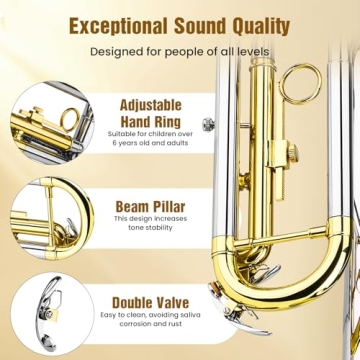 Asmuse Trumpet Set for Beginners Excellent Brass Quality