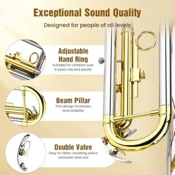 Asmuse Trumpet Set for Beginners Excellent Brass Quality
