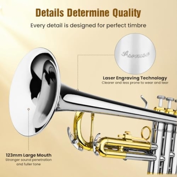Asmuse Trumpet Set for Beginners Excellent Brass Quality