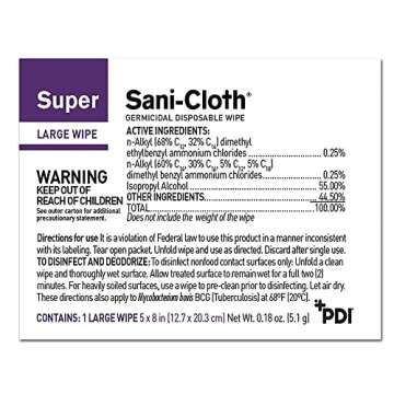 Super Sani-Cloth Surface Disinfectant Wipe, Individual Packets | 50 Count