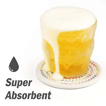 ABenkle Woven Coasters for Drinks Set of 6, Boho Absorbent Drinking Coaster, 4.3 Inch - Perfect Housewarming Gift, Home Decor, Bar Essentials for Coffee Table