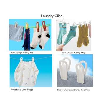 20Pcs Laundry Clips,Washing Line Pegs,Windproof,Hanger Clips for Baby's Flat Thin Clothes Hangers,Chip Clips,Multi Purpose Clips for Kitchen Food Package,Photos,Crafts,Display Artwork Clothespin,White