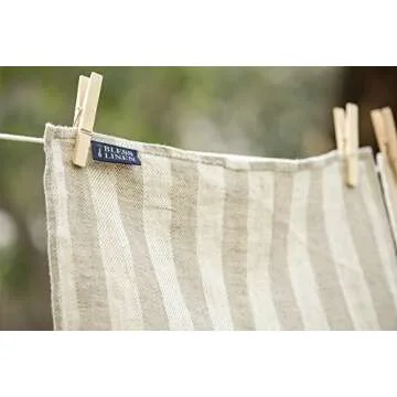 BLESS LINEN Jacquard Striped Linen Kitchen Towels 16x30