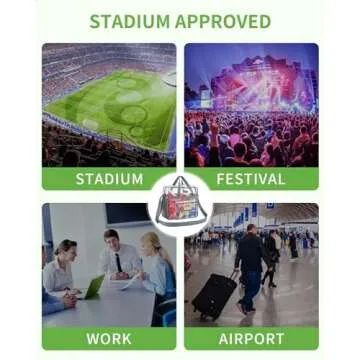 Bagenius Clear Bag for Stadium Events 12x6x12 Grey