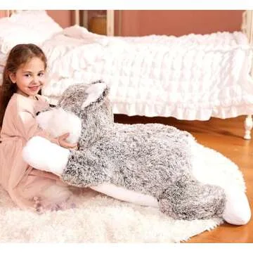IKASA Giant Wolf Stuffed Animal Plush Toy, 30 Inches Big Soft Toys for Kids Girls Boys Girlfriend