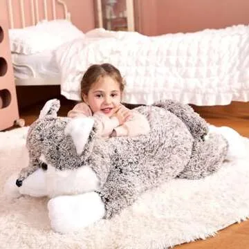 IKASA Giant Wolf Stuffed Animal Plush Toy, 30 Inches Big Soft Toys for Kids Girls Boys Girlfriend
