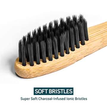 Primal Life Organics - Charcoal Toothbrush, Made with Charcoal & Bamboo, Biodegradable, BPA-Free, Pe...