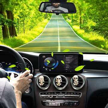 Skull Decor Car Air Freshener Vent Clip Goth Truck Interior Accessories for Men Women Teens Stuff for Jeep Horror Skeleton Auto Scents Halloween Dashboard Decorations Funny Christmas Gifts for Dad Mom