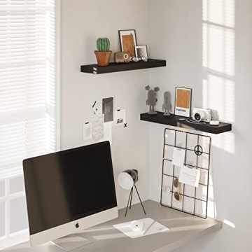 BAMEOS Floating Shelf Stylish Wall Mounted Storage Black