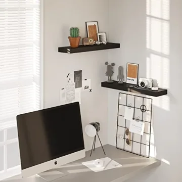 BAMEOS Floating Shelf Stylish Wall Mounted Storage Black