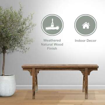 Lily’s Living Vintage Noodle Bench - Unique Reclaimed Wood