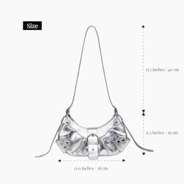 MadGrandeur Small Silver Purse - Stylish Y2K Hobo Bag