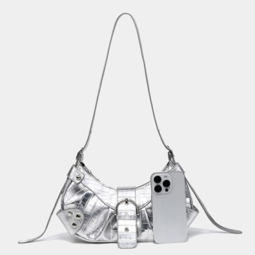 MadGrandeur Small Silver Purse - Stylish Y2K Hobo Bag