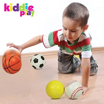 Kiddie Play Set 4 Soft Sports Balls Perfect for Toddlers