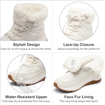 DREAM PAIRS Women's Stylish Winter Snow Boots for Comfort