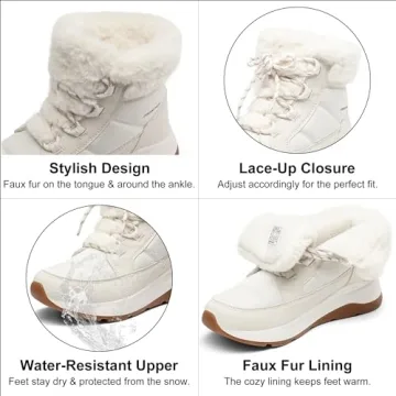 DREAM PAIRS Women's Stylish Winter Snow Boots for Comfort