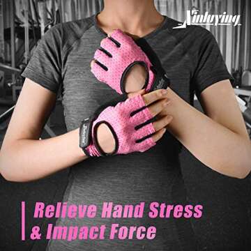 Xinluying Workout Gloves for Men Women - Gym Training Gloves for Fitness Exercise Weight Lifting Crossfit Bodybuilding Pink Small
