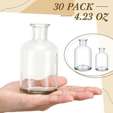 Lallisa 30 Pack Glass Bud Vases Bulk Small Mini Flower Vases for Centerpieces Decorative Glass Bottl...