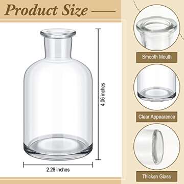 Lallisa 30 Pack Glass Bud Vases Bulk Small Mini Flower Vases for Centerpieces Decorative Glass Bottles Vintage Rustic Centerpieces Decoration for Wedding Dining Table Home Decor (4.22 oz)