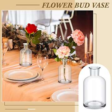 Lallisa 30 Pack Glass Bud Vases Bulk Small Mini Flower Vases for Centerpieces Decorative Glass Bottles Vintage Rustic Centerpieces Decoration for Wedding Dining Table Home Decor (4.22 oz)