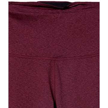 Amazon Brand - Core 10 Women's Standard High Waist Yoga Lattice 7/8 Crop Legging-24", Fig Heather, X-Small