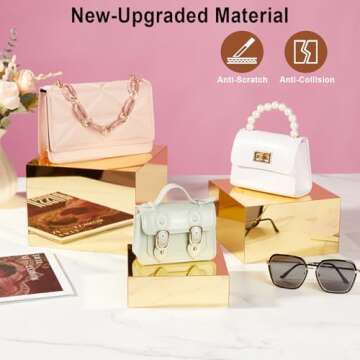 Jolboldy 3 Pcs Acrylic Risers for Display, Acrylic Cube Box Nesting Food Display Risers for Party Go...