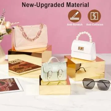 Jolboldy 3 Pcs Acrylic Risers for Display, Acrylic Cube Box Nesting Food Display Risers for Party Go...