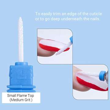 Ceramic Nail Drill Bits Set Fit for Most Drill Machine Professional Acrylic Nail Drill Bit for Manicure Pedicure Remove Acrylic Nails Gel Polish Natural Nails Cuticle, 5Pcs Different Shape