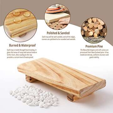 Wood Pedestal Soap Stand, Farmhouse Wood Riser, Soap Dish Holder Decor for Bathroom Kitchen, Soap Tr...